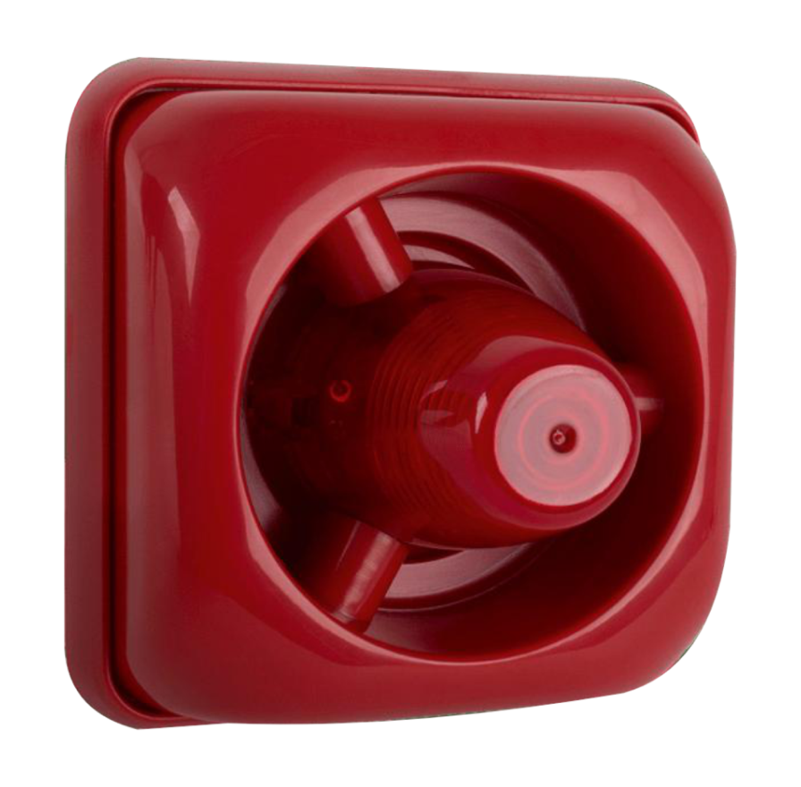 Sinalizador audiovisual convencional Intelbras SAV 420C vermelho com sirene e flash de 6 LEDs